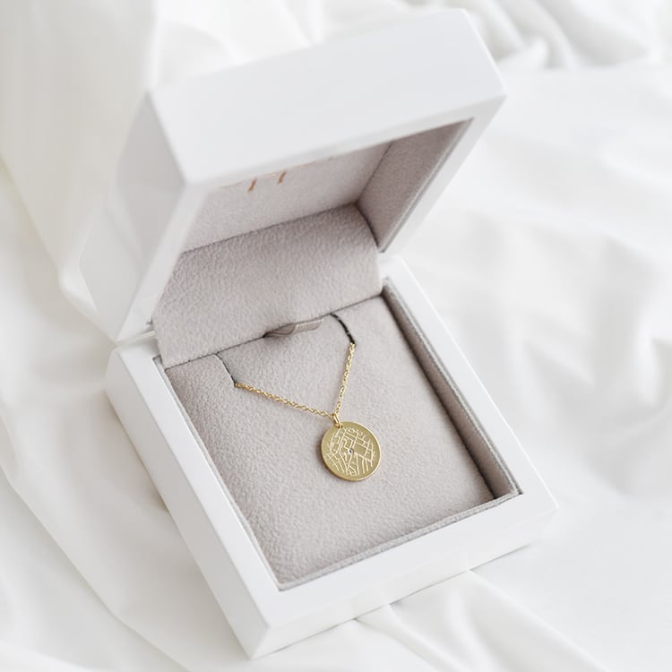 Silberner Anhänger mit Landkarte Ihrer Wahl Abhay 90475