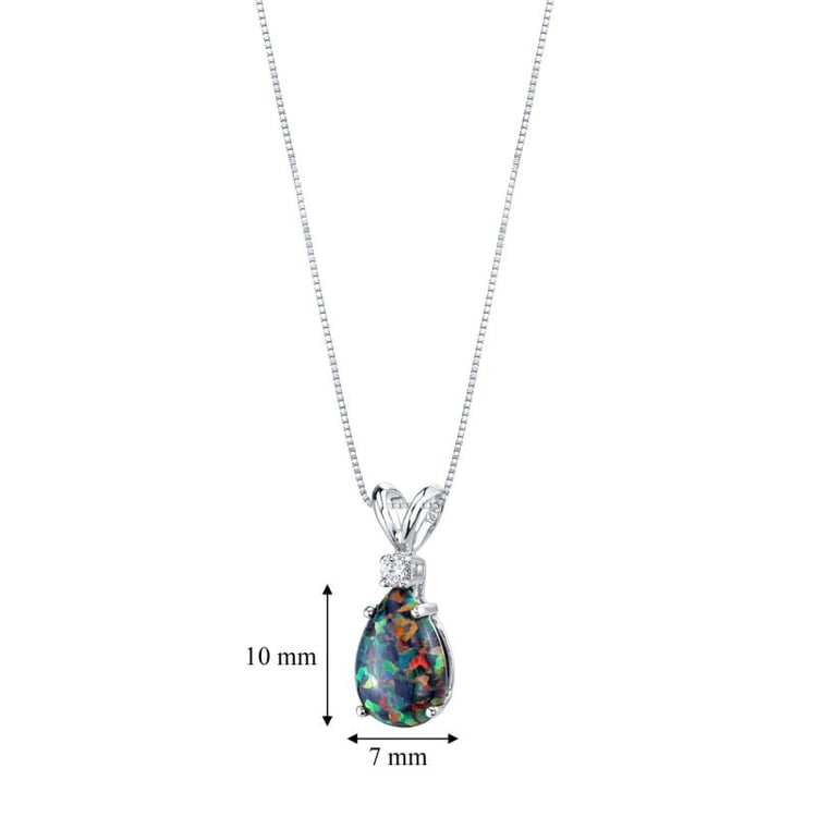 Goldener Anhänger mit schwarzem Opal und Diamant Raulla 22986