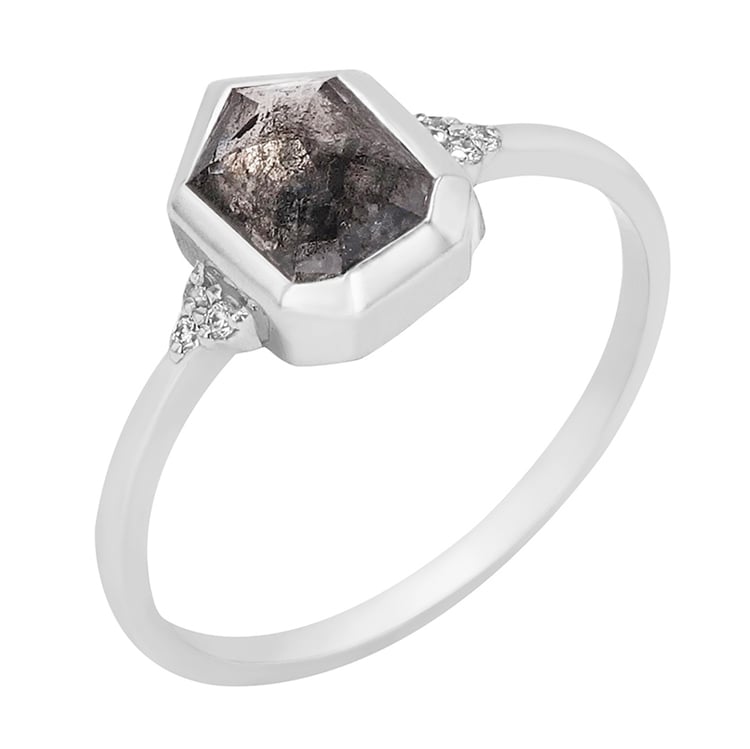 Ring mit Salt and Pepper Diamanten Shimmel