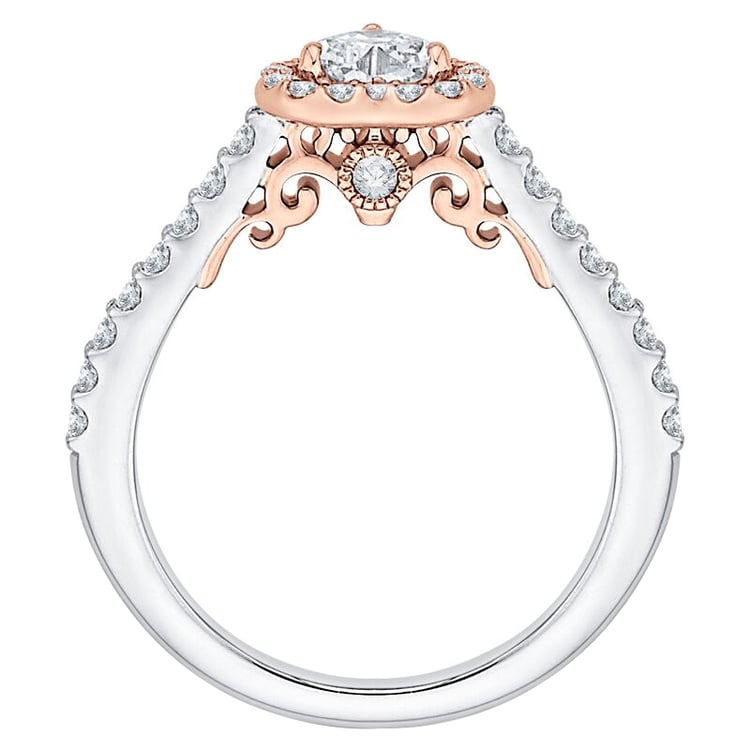 Verlobungsring mehrfarbig mit Diamant in Form von Herzen 60917