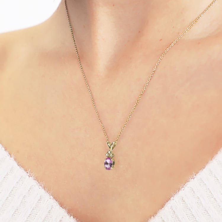 Goldanhänger mit rosa Saphir und Diamanten Tamatha 116053