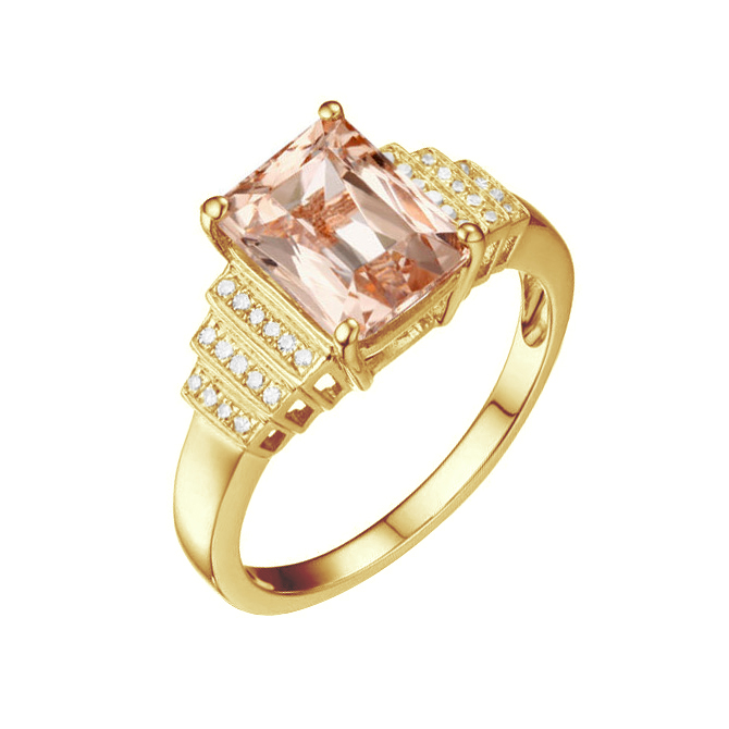 Goldener Morganitring mit Diamanten Pantin 87236