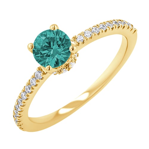 Goldring mit Smaragden und Diamanten Prisha