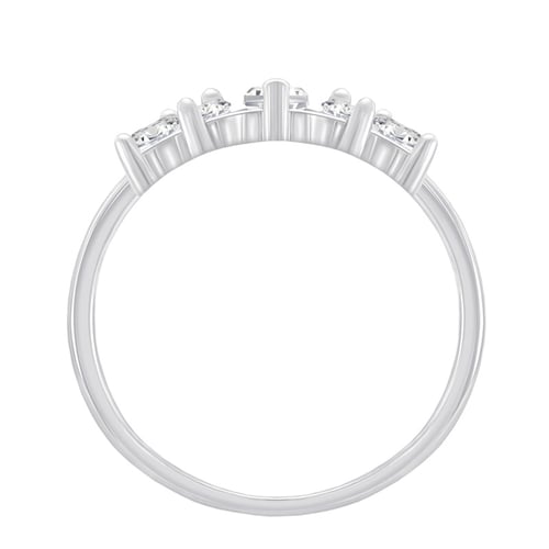 Einzigartiger Ring in V-Form mit Moissanit Osanna