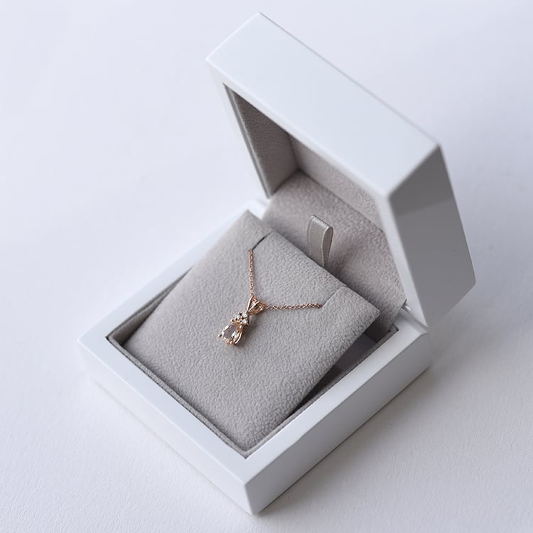 Morganitträne mit Diamanten im Anhänger aus Roségold Electrah 61794