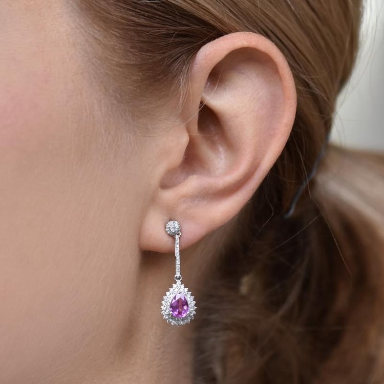 Ohrringe mit rosa Saphiren und Diamanten Karmen 25987