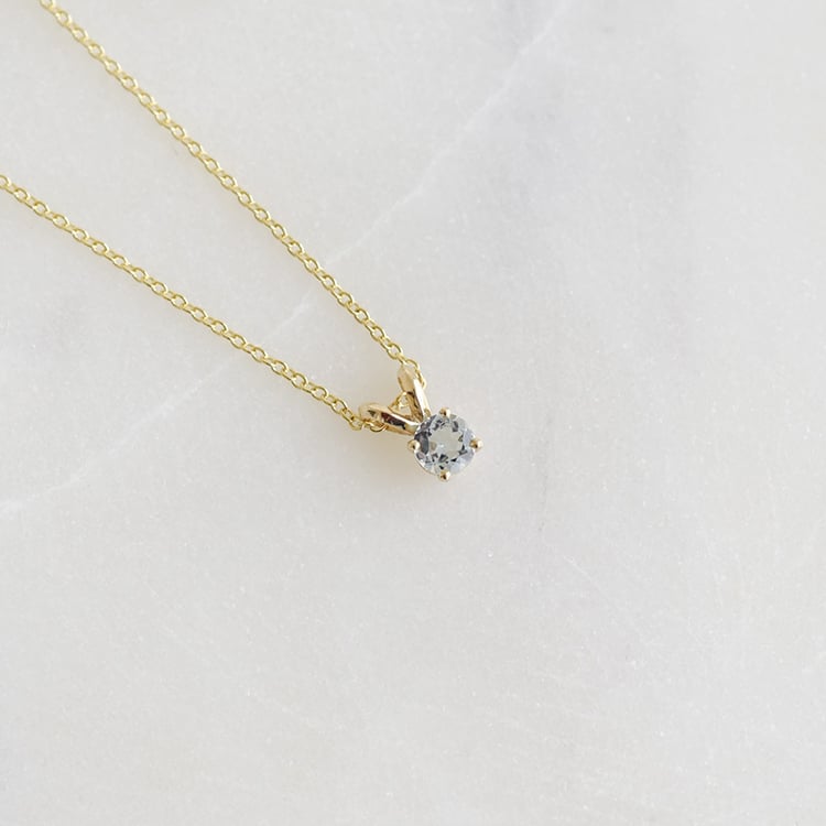 Solitär Anhänger mit Aquamarin Lalom 93804