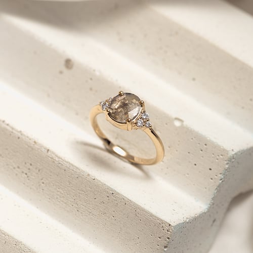 Ring mit grauen Salt and Pepper Diamant Agathe