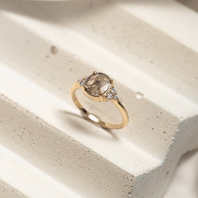 Ring mit grauen Salt and Pepper Diamant Agathe 124590