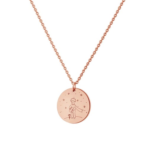 Silberanhänger Der Kleine Prinz mit Rose und Gravur