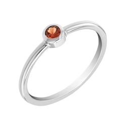 Minimalistischer Goldring mit orangefarbenem Saphir Emilien