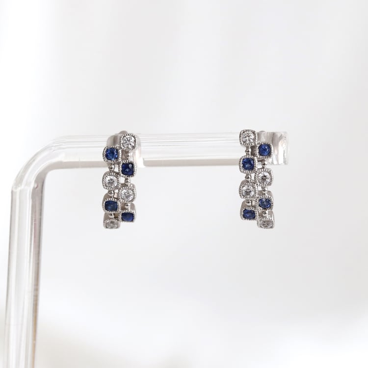 Ohrstecker mit Diamanten und Saphiren Viltaute 85802