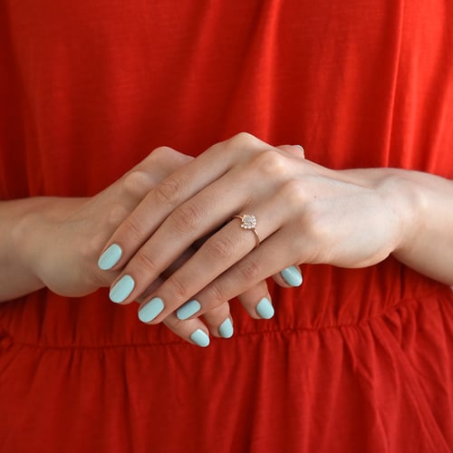 Goldener Ring mit Opal und Diamanten Ammiel