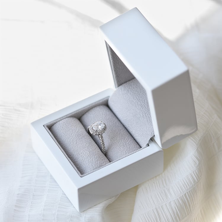 Verlobungsring voll von Diamanten in Eppi-Geschenkbox 60930