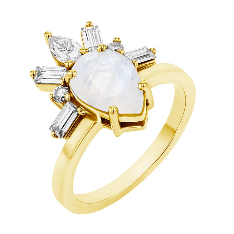 Verlobungsring mit Mondstein und Moissaniten Alwin 75134