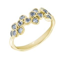 Goldring mit Aquamarinblüten Washi