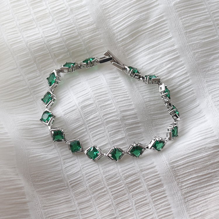 Zauberhaftes Smaragd Armband aus Silber Dialy 68040