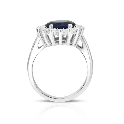 Goldener Ring mit blauem Saphir und Diamanten Tubiah