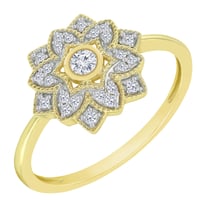 Goldring mit Diamantblume Adreanna