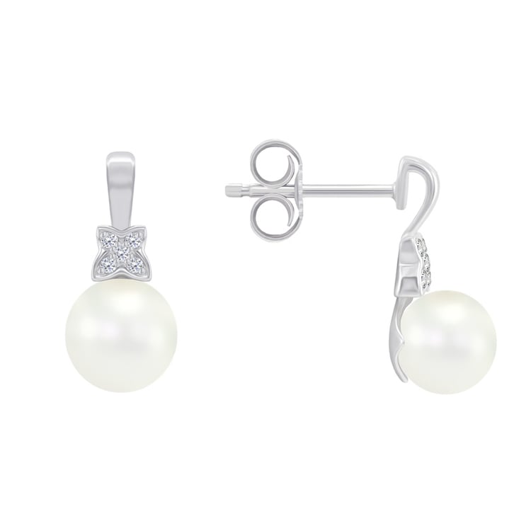 Elegante Perlenohrringe mit Diamanten Barbary 43581