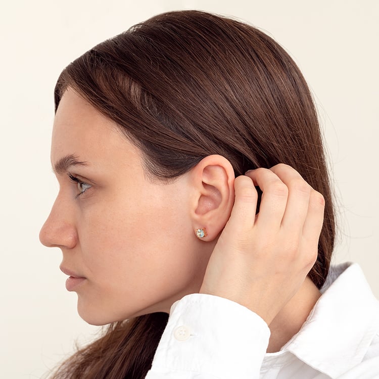 Goldene Ohrringe mit Aquamarinen Chavonah 129209