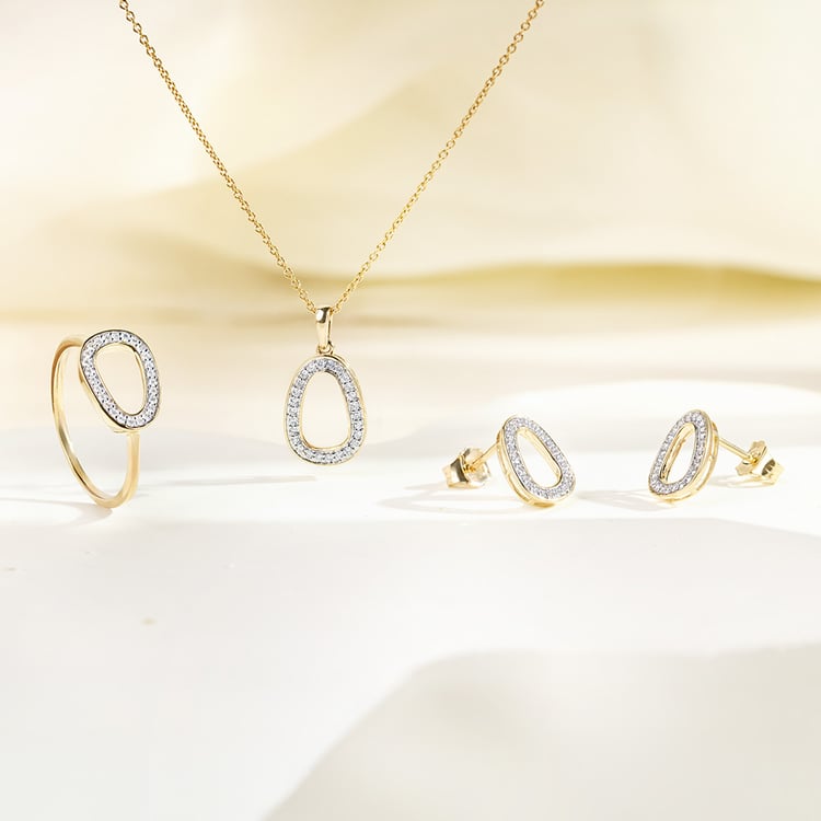 Goldener Anhänger mit Lab Grown Diamanten Evie 163625