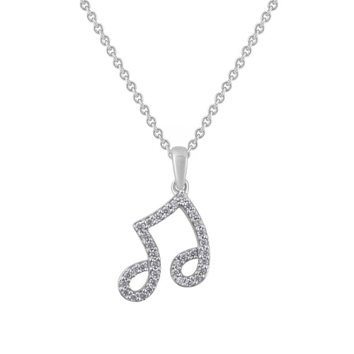 Anhänger aus Gold mit Lab Grown Diamanten in Form einer Note Ariel