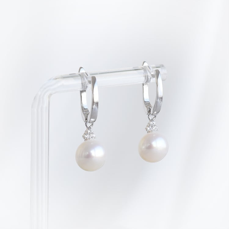 Hängeohrringe mit Perlen und Zirkonia Usman 88035