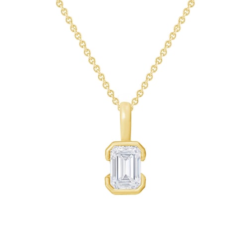 Minimalistischer Anhänger aus Silber mit einem Diamanten in Emerald-Form Lias