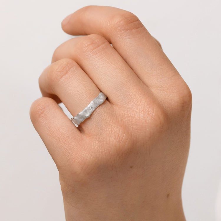 Eheringe mit goldenen Diamanten Spikes 153792