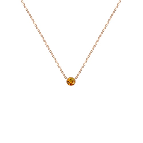 Silberne minimalistische Kette mit einem Padparadscha Saphir Glosie