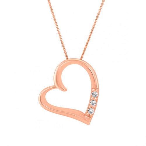 Silberner Anhänger mit einem Herzen und Diamanten Tanish