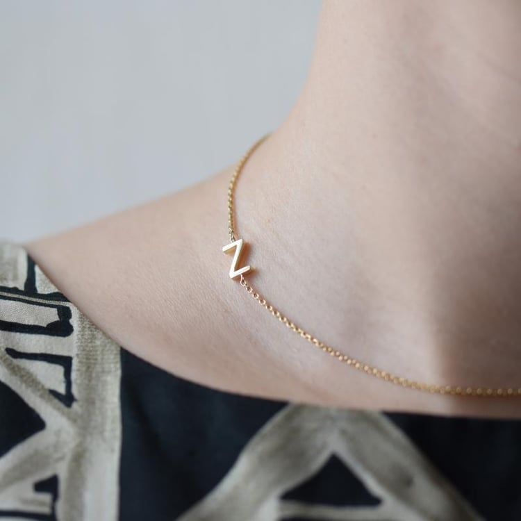 Silberkette mit einem Buchstaben nach Ihrer Wahl Lupe 103732