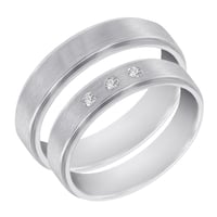 Trauringe aus Platin mit drei Diamanten Xoana