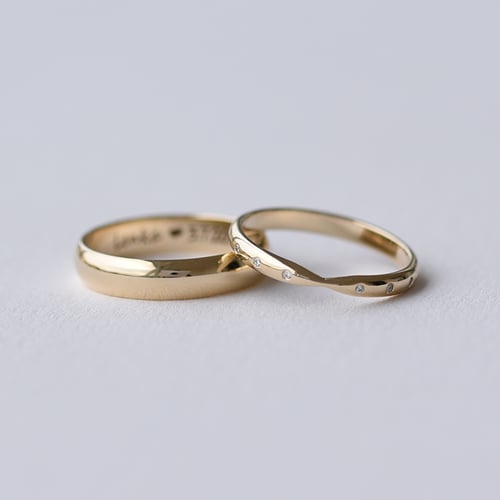 Ehering Eternity Goldring und Herren Komfort Ring Toskani