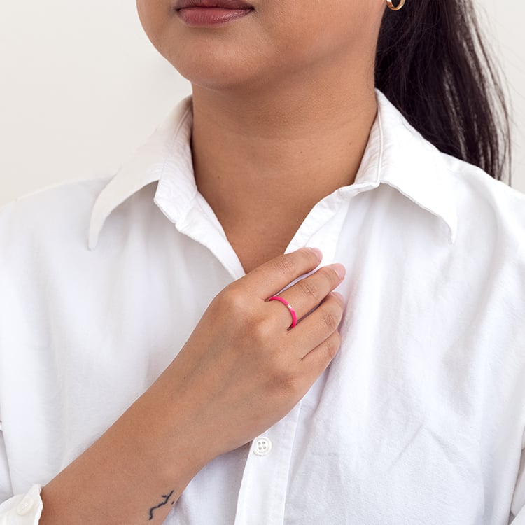 Rosa Keramikring mit Diamanten Cecelia 128487