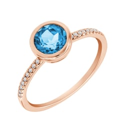 Himmlischer Topas im Goldring mit Diamanten Nyusha