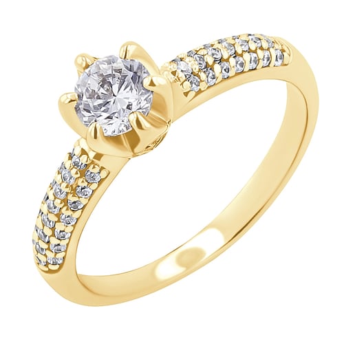 Goldener Verlobungsring mit Diamanten Lineas