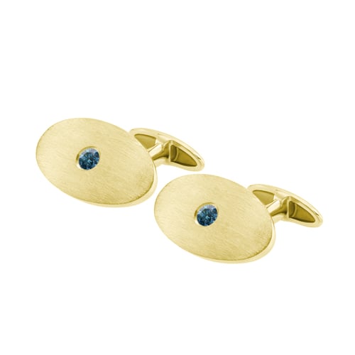 Manschettenknöpfe aus Gold mit blauen Diamanten Obert