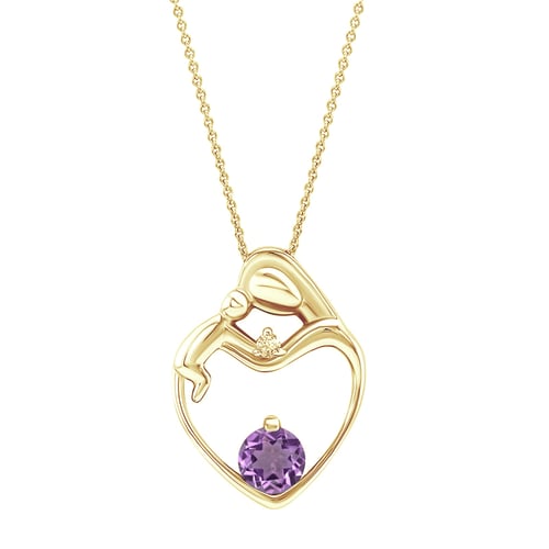 Anhänger Mutter und Kind mit Amethyst und Diamant Ella