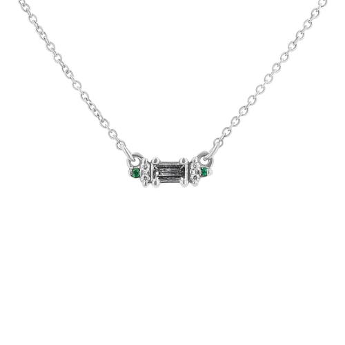 Kette mit Salt and Pepper Diamant, Smaragden und Moissaniten Matilda