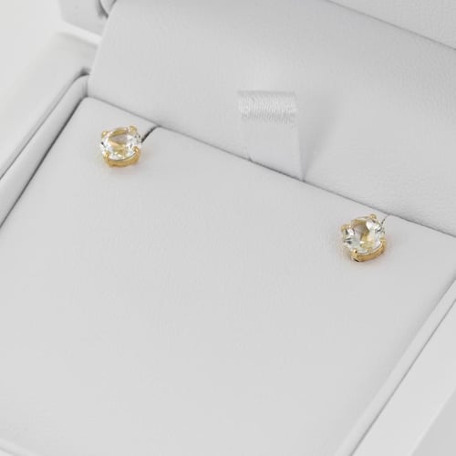 Goldene Ohrstecker mit weißen Topasen Akina