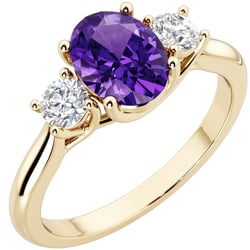 Verlobungsring mit Amethyst und Lab Grown Diamanten Brink