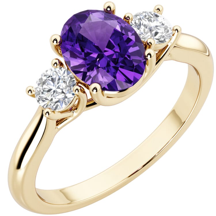 Verlobungsring mit Amethyst und Lab Grown Diamanten Brink 146393