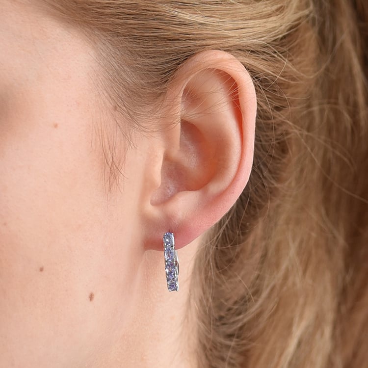 Schlichte Tansanit-Ohrringe aus Silber Felixa 60323