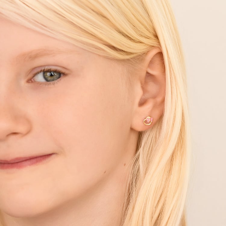 Kinder-Ohrringe aus Gold mit Schmetterling Lady 164357