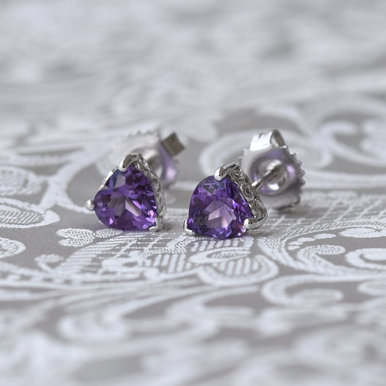 Silberohrringe mit Amethyst 63803