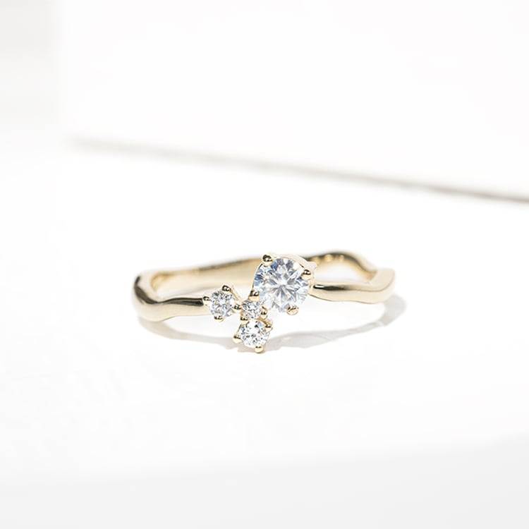 Cluster-Ring mit Moissanit und Lab Grown Diamanten Roche 127136