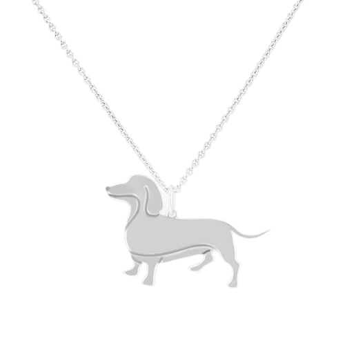 Anhänger in Form eines Hundes mit Gravur Dachshund