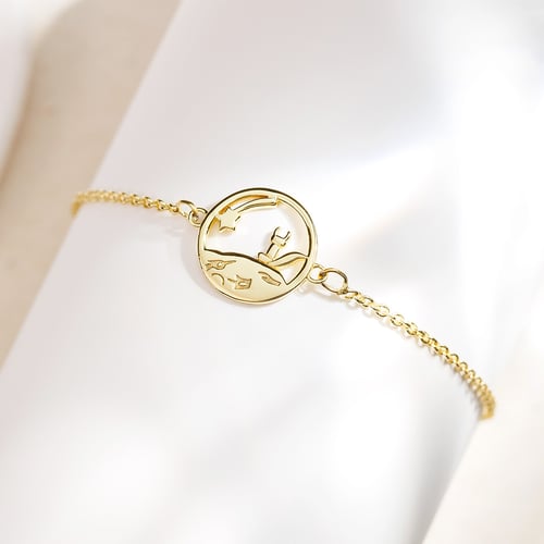 Silbernes Armband mit einem geschnitzten Fuchs Der Kleine Prinz